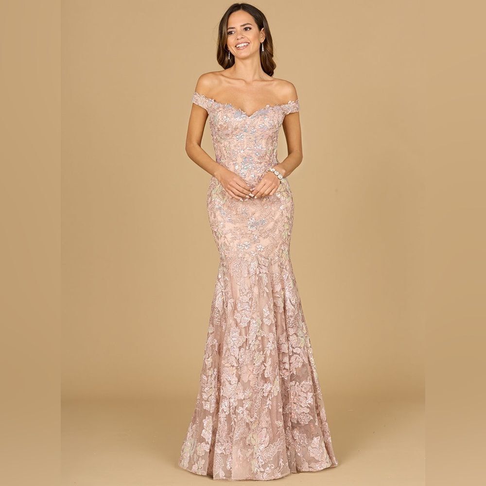 LARA OFF SHOULDER MERMAID BEADED GOWN